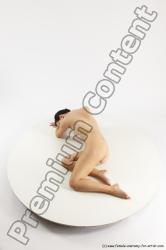 Nude Woman White Sitting poses - ALL Slim long brown Sitting poses - simple Multi angle poses Pinup